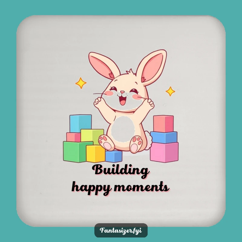 Funny Bunny Blocks Coaster: Protect Surfaces with Playful Charm