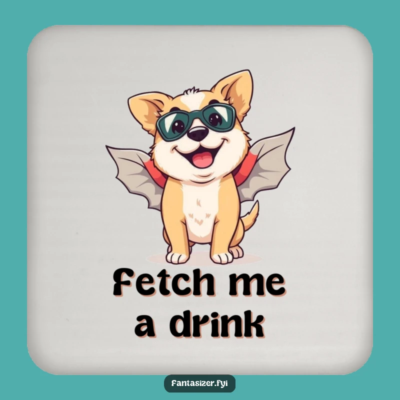 Funny Dog Wings Coaster Set: Protect Surfaces Hilariously!