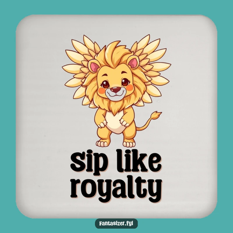Funny Lion Guardian Coaster: Protect Tables with Majestic Humor