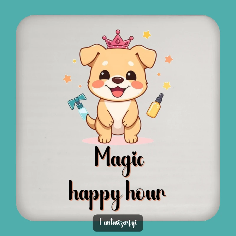Funny Magic Dog Coasters: Protect Surfaces with Enchanting Flair, A Humorous Gift Set