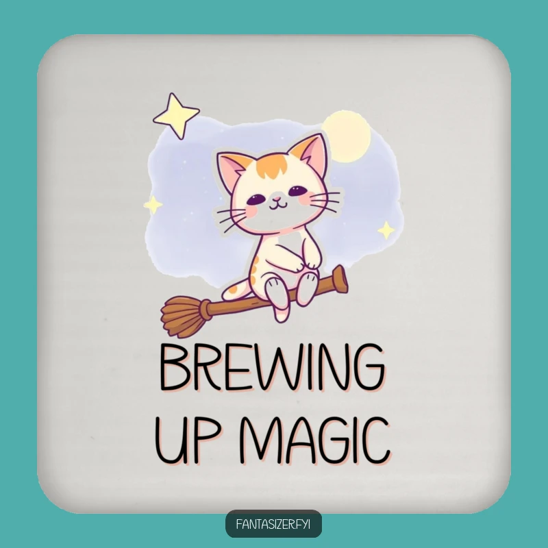 Funny Night Sky Cat Coaster Set - Protect Your Table, Hilarious Magical Decor