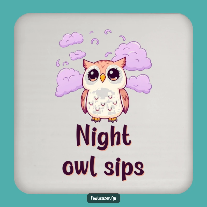 Funny Owl Cloud Coaster Set: Protect Surfaces with Whimsical Sky Decor, Ideal Gift