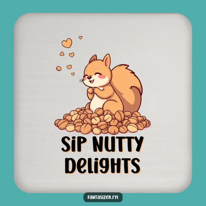 Funny Squirrel Nut Coaster: Table Protection, Quirky Funny Gift