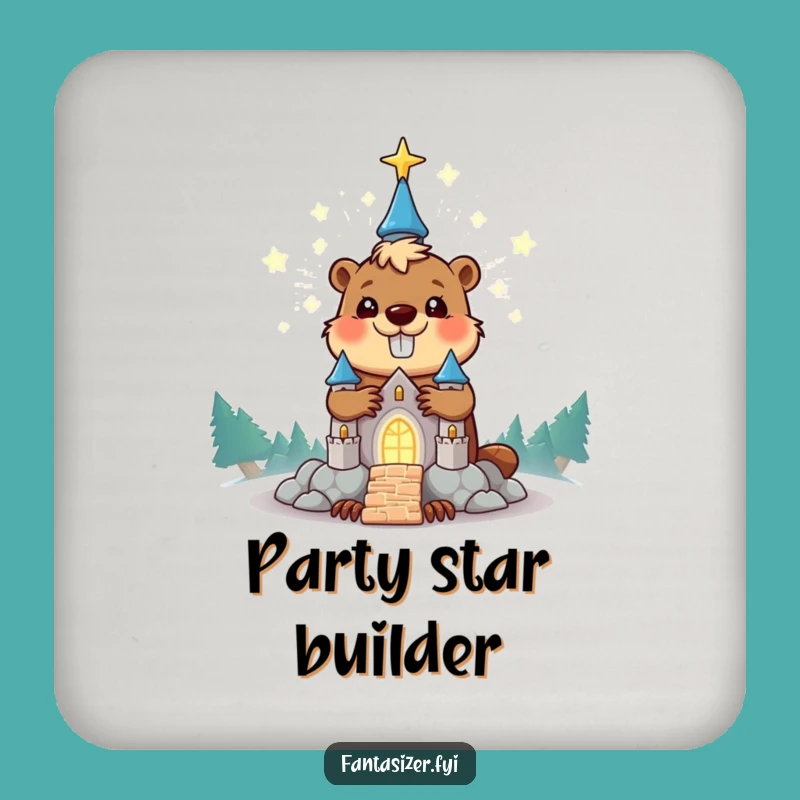 Funny Beaver Coaster: Stardust Castle Protection, Hilarious Table Saver Gift