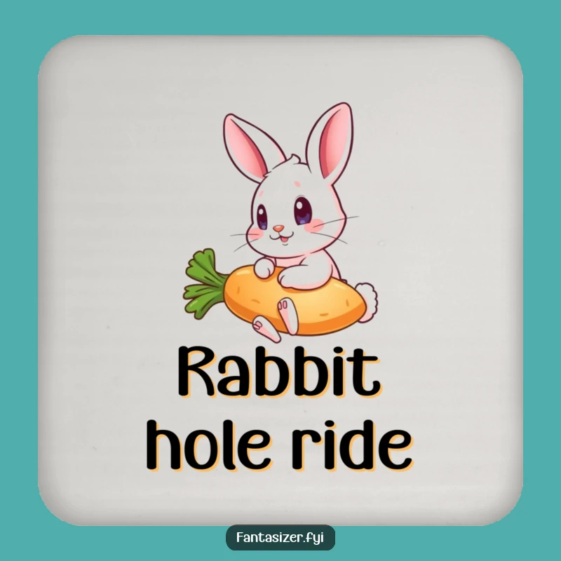 Funny Flying Carrot Rabbit Drink Coaster: Protect Surfaces with This Humorous Bunny Decor