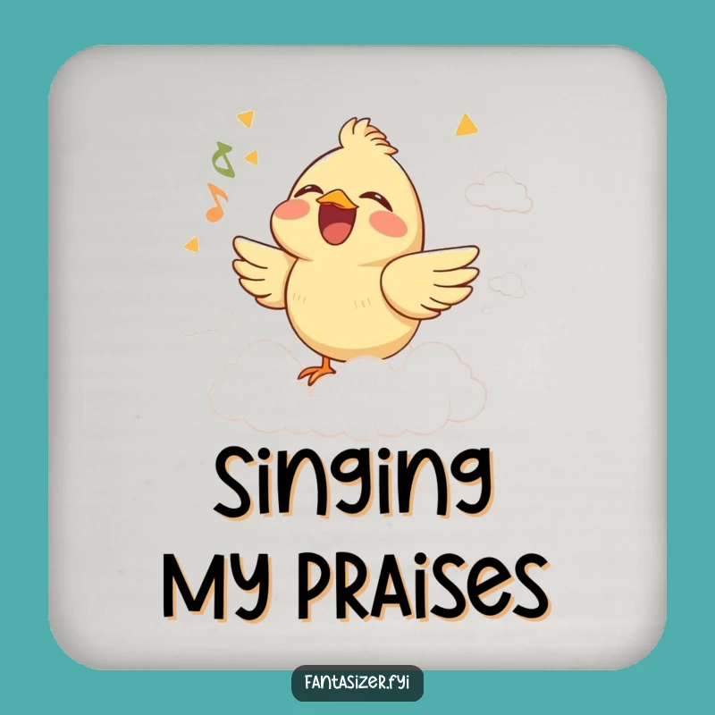 Funny Bird Cloud Stage Drink Coaster: Protect Surfaces with Humorous Musical Charm