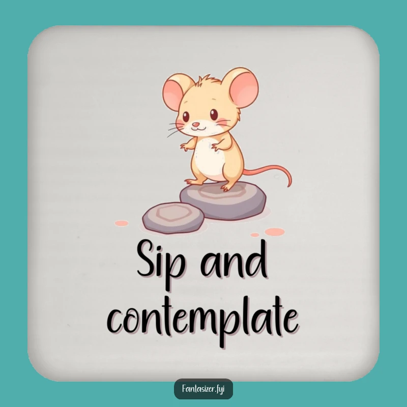 Funny Mouse Thought Coaster: Intellectual Protection, Perfect Funny Gift for Tables