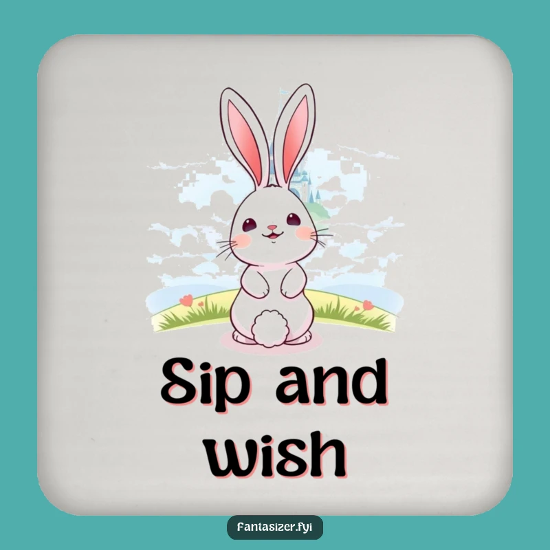 Funny Bunny Castle Coaster - Protect Surfaces with Magic