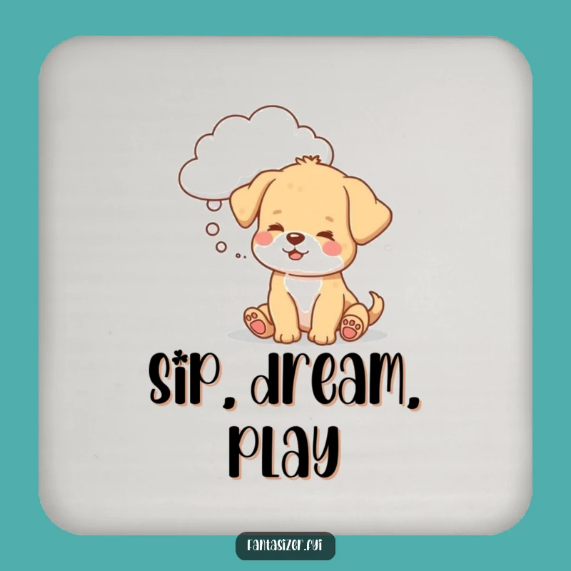 Funny Puppy Cloud Coaster: Dream Protection, Adorable & Humorous Drink Gift