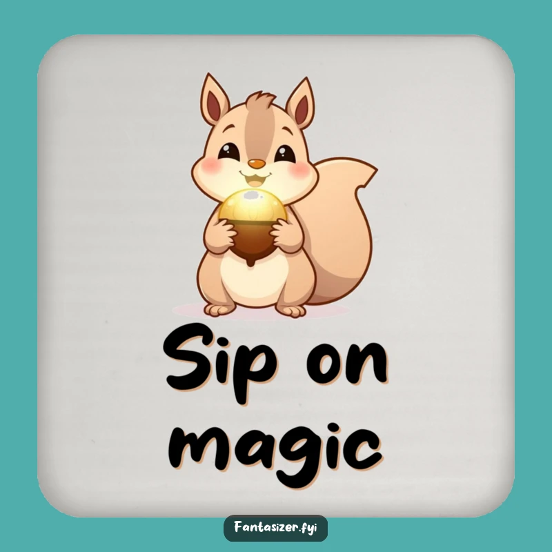 Funny Squirrel Magic Coaster: Protect Tables with Enchanted Humor