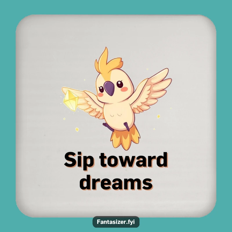 Funny Parrot's Dream Protector Coaster - Inspirational & Hilarious Gift