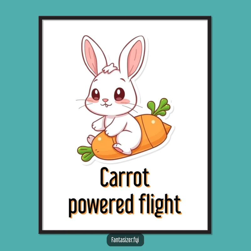Funny Rabbit Carrot Flyer Poster: Hilarious Wall Art Gift