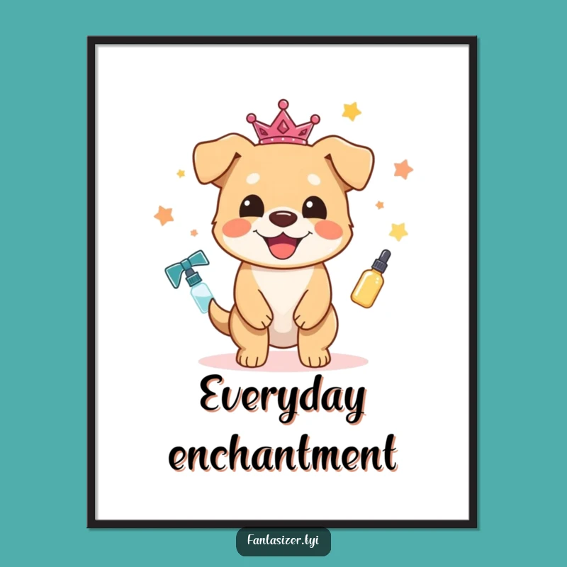 Funny Magic Dog Poster: Enchanting Art, Bring Whimsy Home, A Hilarious Wall Decor Gift
