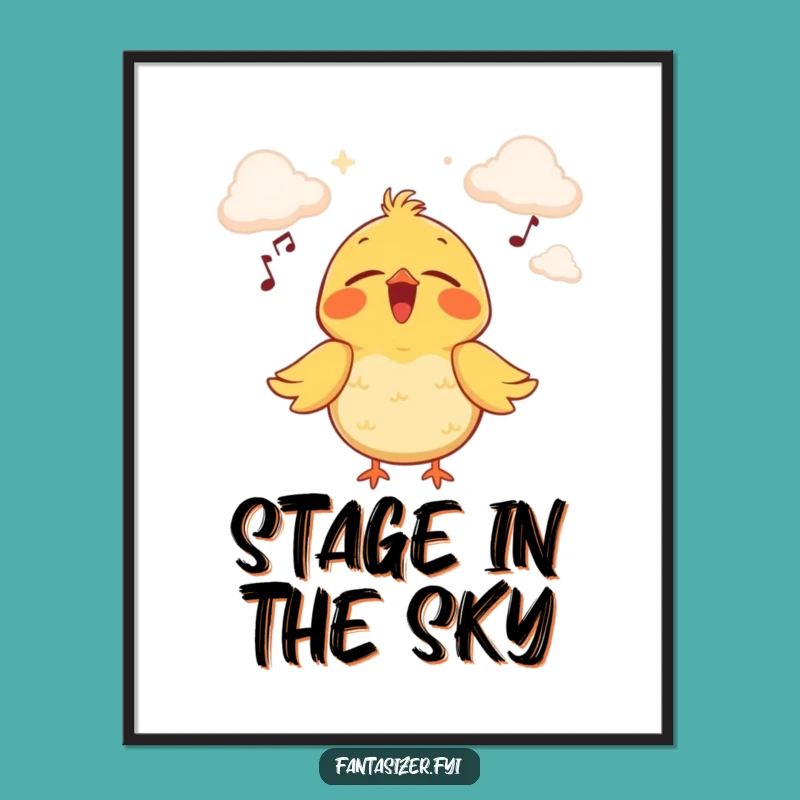 Funny Bird Cloud Stage Poster: Whimsical Wall Art Gift