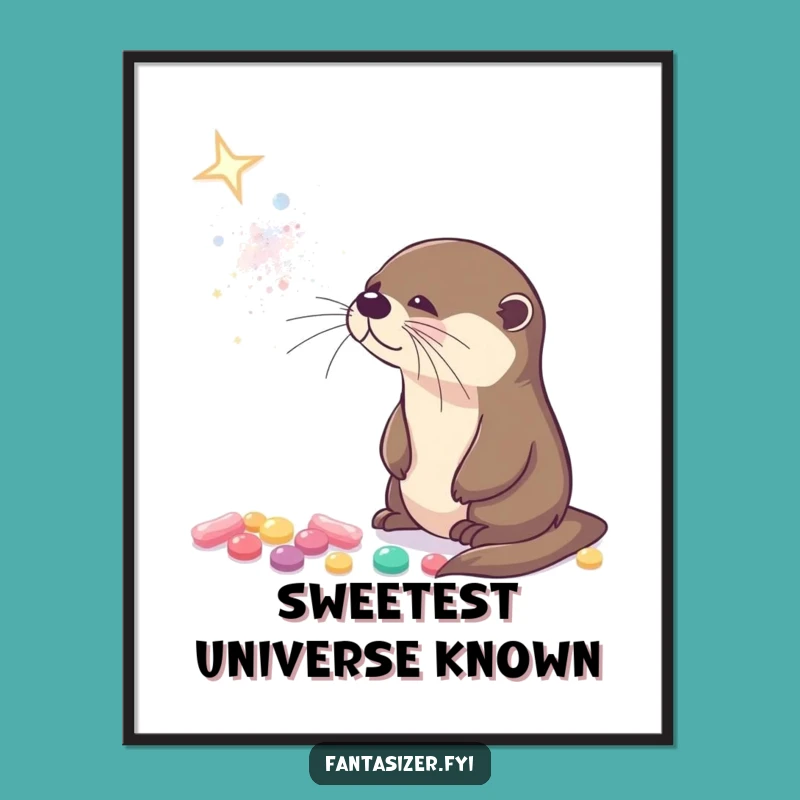 Funny Otter Galaxy Poster: Whimsical Wall Art Gift for Sweet Spaces