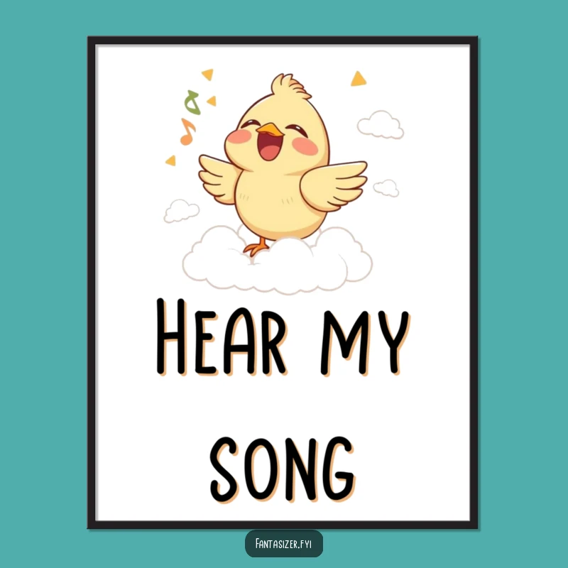 Funny Bird Cloud Stage Poster: Decorate with Joyful Music and Humorous Art
