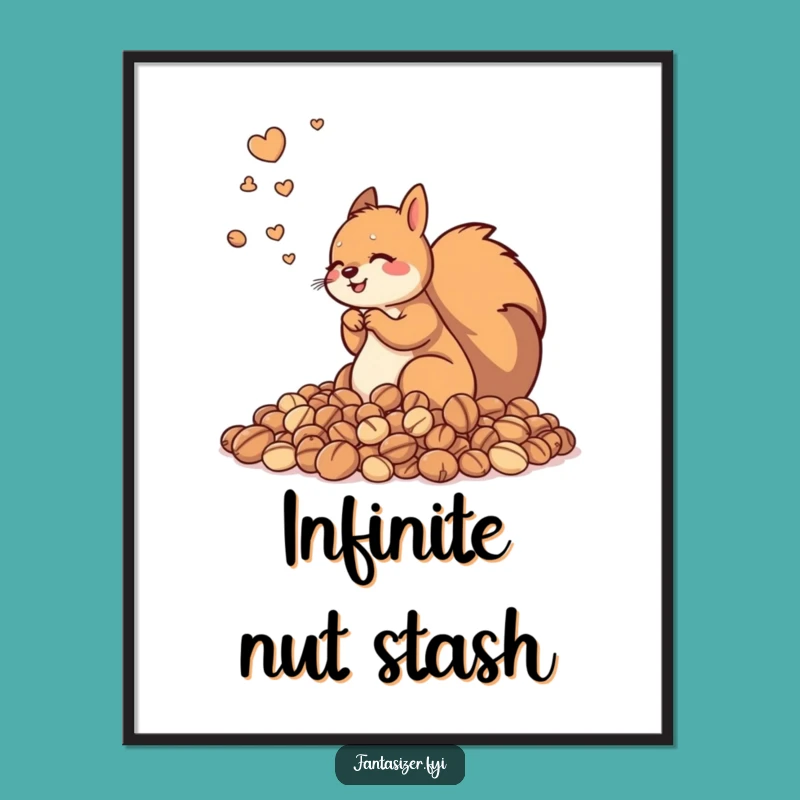 Funny Squirrel Nut Poster: Hoarder's Art, Perfect Funny Gift