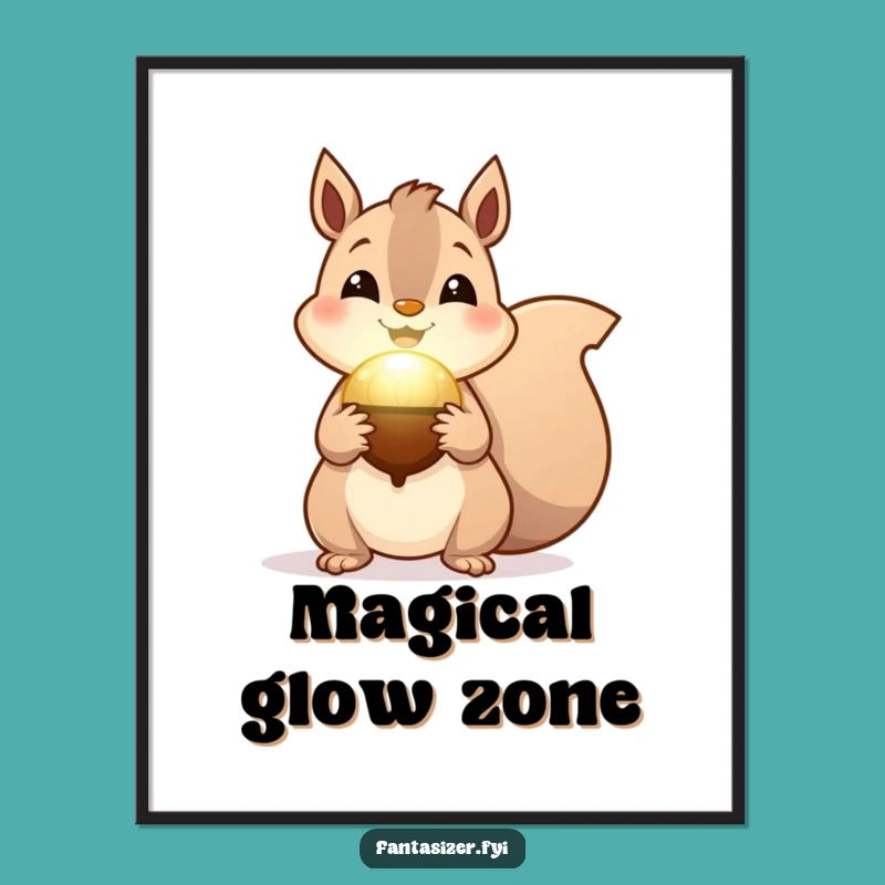Funny Squirrel Magic Poster: Whimsical Art for a Humorous Space