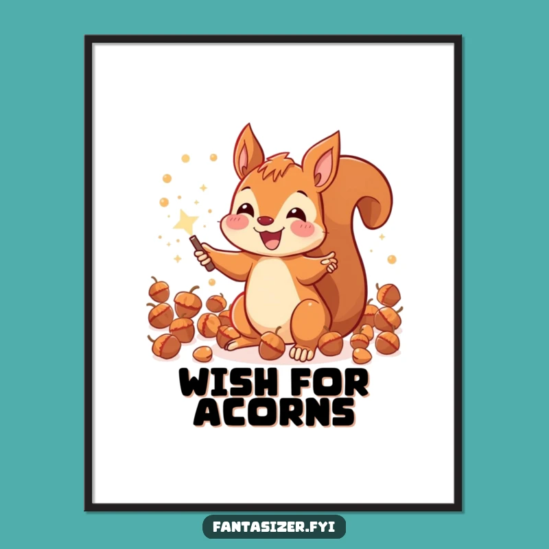 Funny Squirrel Magic Poster - Enchanting Nature Wall Art