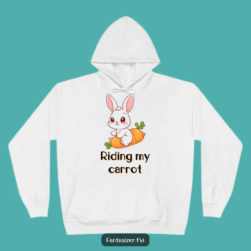 Cozy Funny Rabbit Carrot Flyer Hoodie: Warm & Whimsical Gift