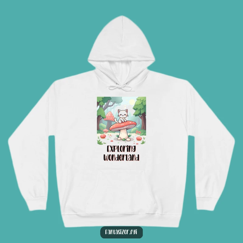 Cozy Funny Cat Mushroom Hoodie: Playful Forest Fantasy Gift for Warmth