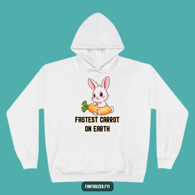 Funny Flying Carrot Rabbit Hoodie: Cozy Up in Comedic Style with This Whimsical Adventure Wear
