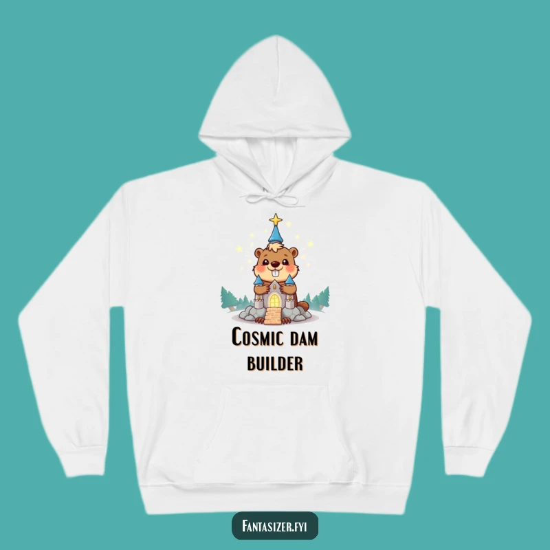 Funny Beaver Hoodie: Cozy Stardust Castle Creation, Perfect Humorous Gift