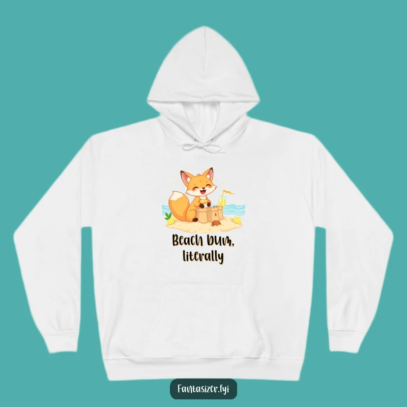 Funny Fox Sandcastle Hoodie: Cozy and Hilarious Beach Vibes Gift Idea