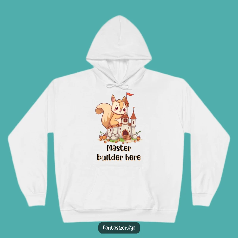 Cozy Funny Squirrel Castle Hoodie: Imaginative Acorn Builder Gift