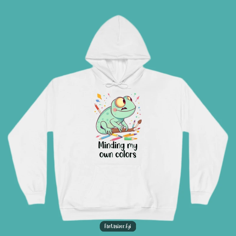 Cozy Funny Chameleon Artist Hoodie - Warm Creative Gift