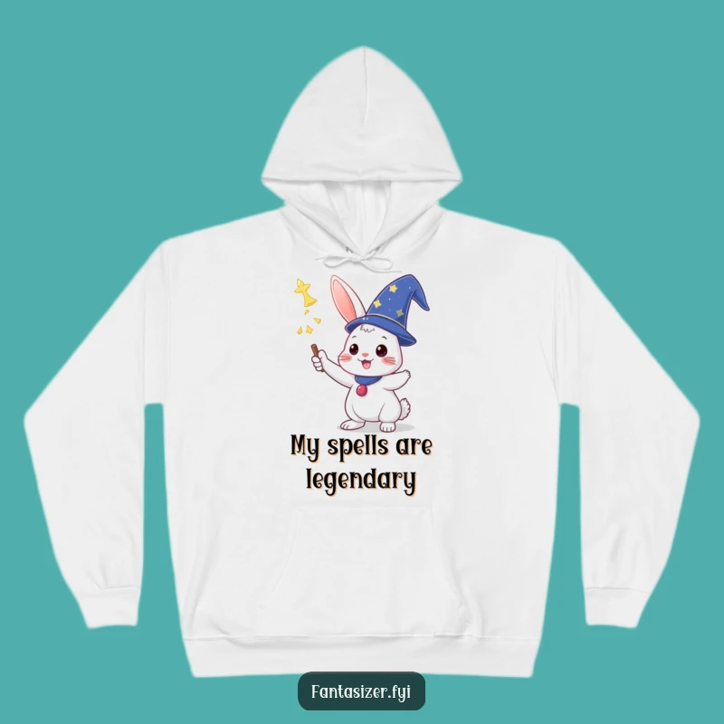 Funny Wizard Rabbit Hoodie: Cozy Spell Casting Bunny Apparel Gift