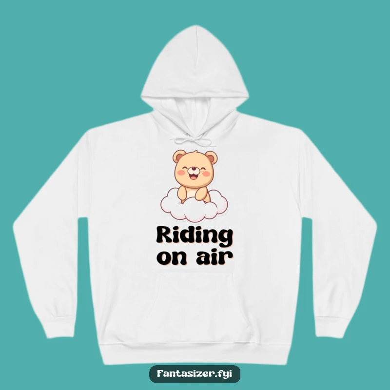 Funny Bear Cloud Rider Hoodie: Cozy & Cheerful, Perfect Warm Funny Gift