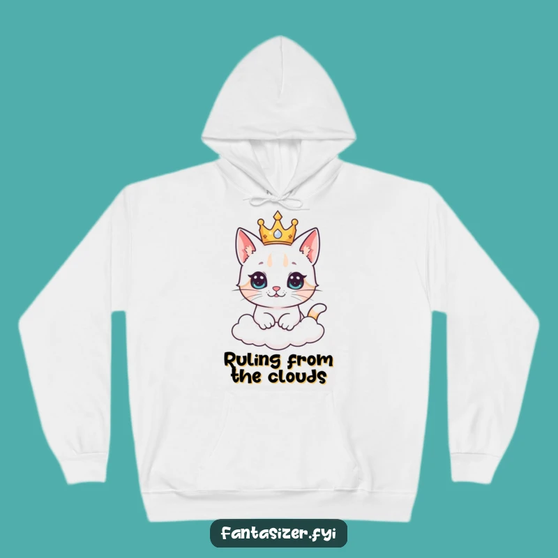 Funny Cat King Hoodie: Cloud Kingdom Comfort Hoody, Royal Feline Gift