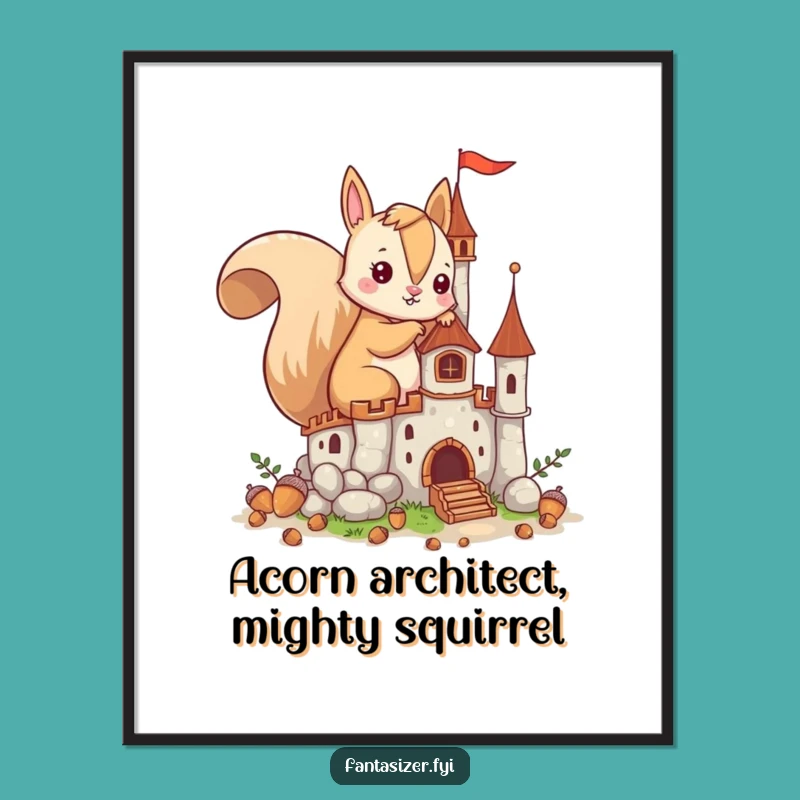 Squirrel Castle Art Free Printable: Funny Downloadable Wall Art, Print at Home Decor
