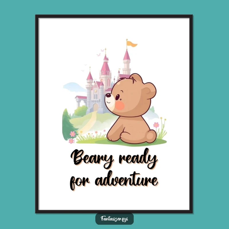 Free Printable Wall Art: Bear Cub's Fantasy, Funny Downloadable Animal Art for Dreamy Spaces