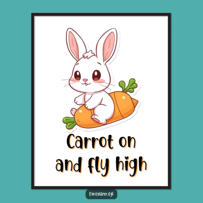 Free Printable Wall Art: Rabbit Carrot Rocket Adventure Downloadable Decor
