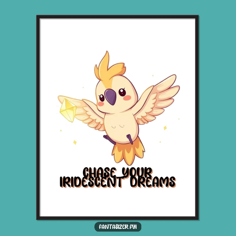 Funny Free Printable Parrot Art: Dream Crystal Quest, Spirited Flying Downloadable Decor