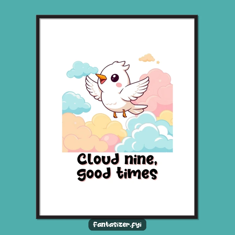 Free Printable Wall Art: Funny Bird Clouds, Humorous Downloadable Decor Gift