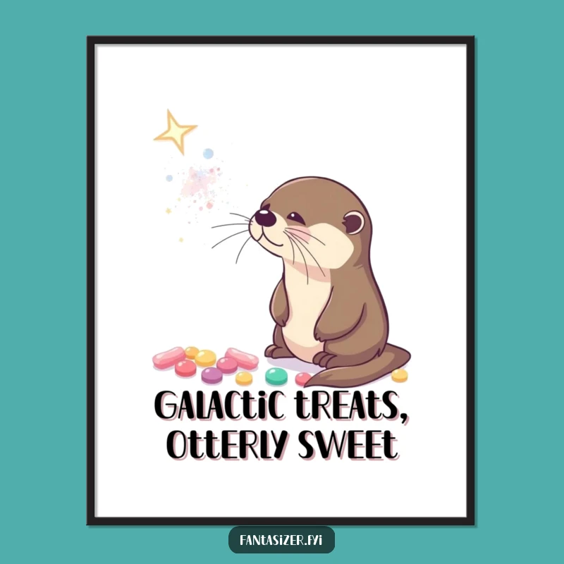 Free Printable Wall Art: Otter Candy Galaxy Design, Cosmic Home Decor