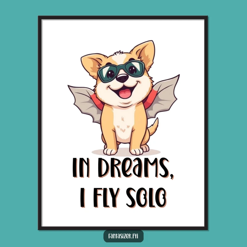 Funny Free Printable Wall Art: Goofy Dog Superhero - Downloadable Decor