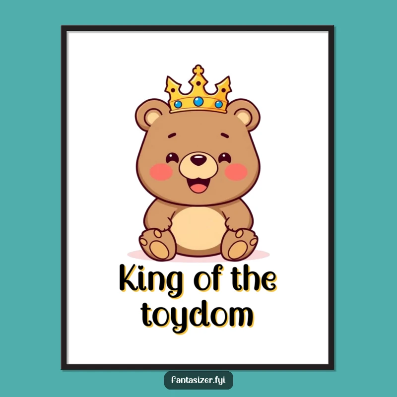 Free Printable Bear King Wall Art: Funny Downloadable Decor for a Regal Laugh!