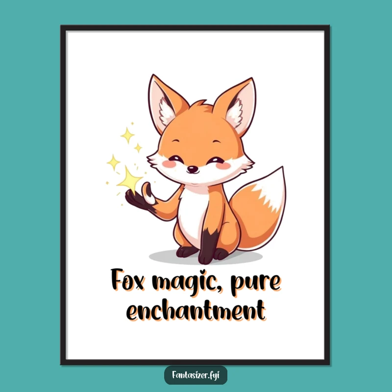 Magical Fox Art Free Printable: Funny Downloadable Wall Art, Print at Home Decor