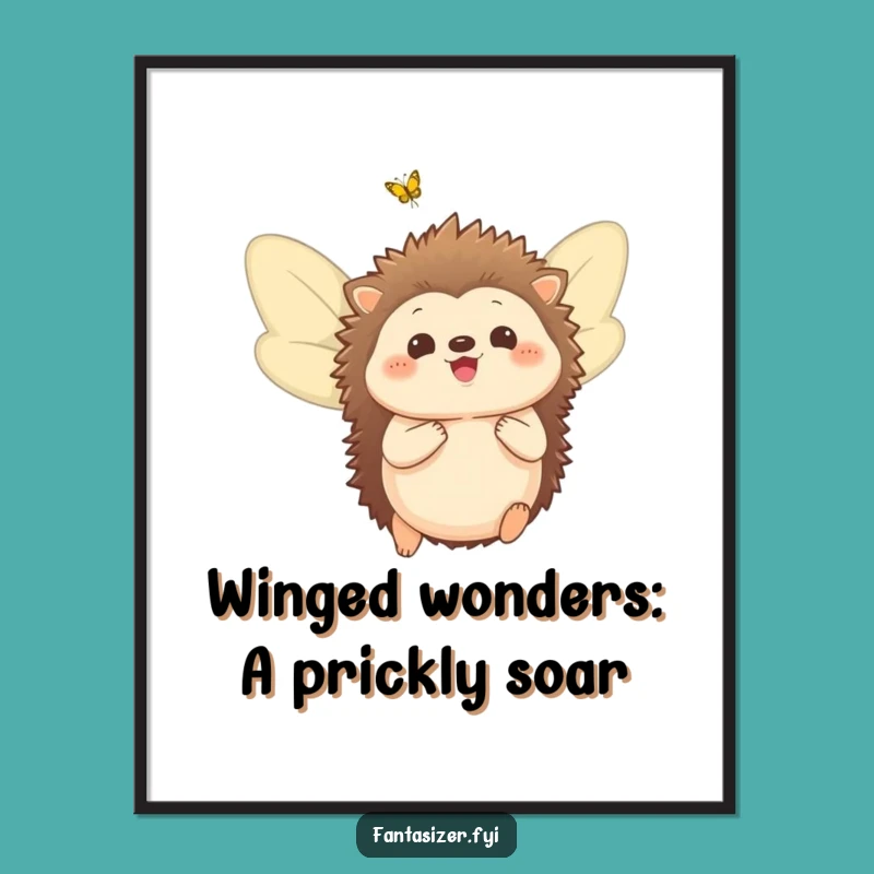 Free Printable Wall Art: Hedgehog Flying Dreams - Funny Downloadable Art & DIY Gift!