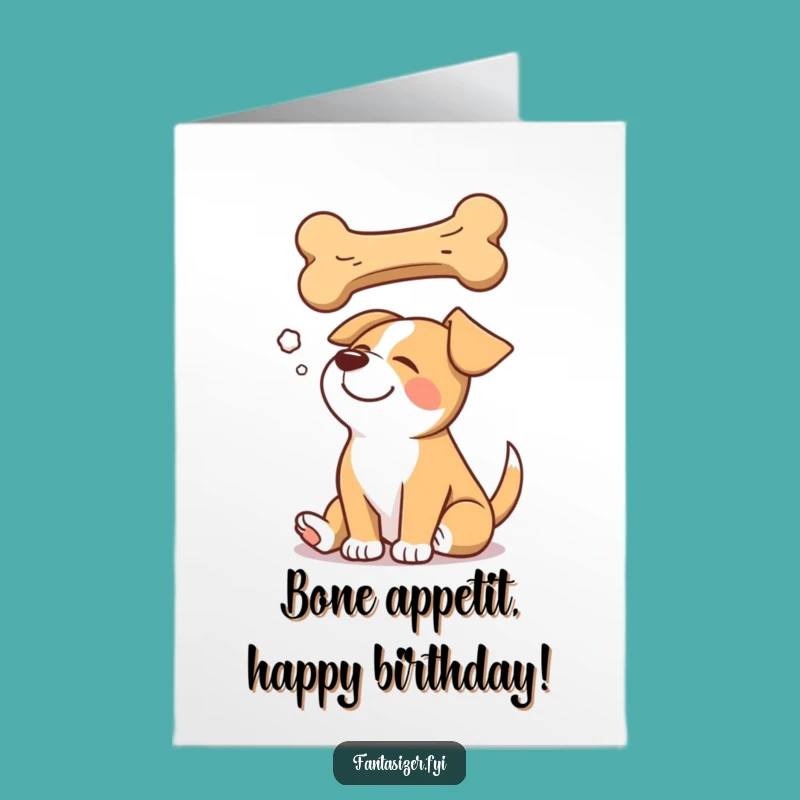 Free Printable Birthday Dog Card: Dreamy Bone Lover Downloadable Gift
