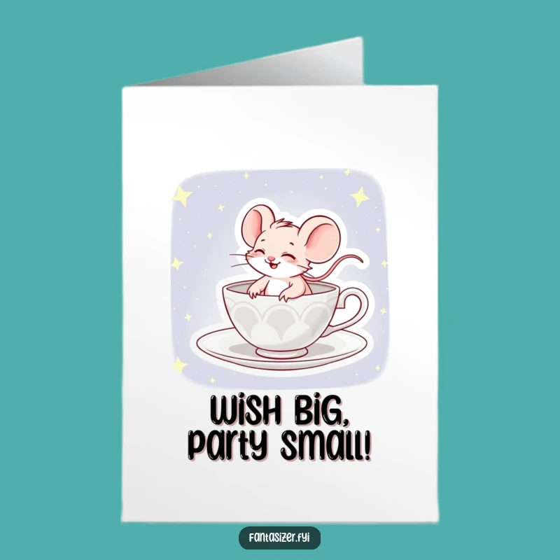 Free Printable Birthday Card: Giggling Mouse Teacup Pilot - Funny Downloadable Gift