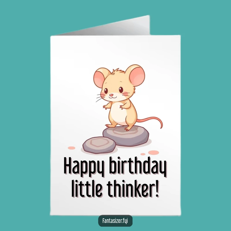 Free Printable Funny Mouse Thought Stones Birthday Card - Clever Downloadable Gift
