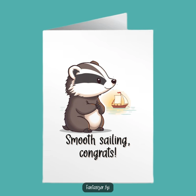 Free Printable Congrats Card: Badger Sunset Journey - Reflective Downloadable Gift