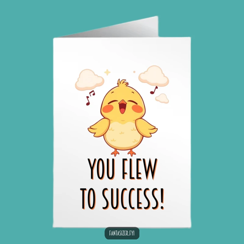 Free Printable Congrats Card: Bird's Cloud Stage Dream Downloadable
