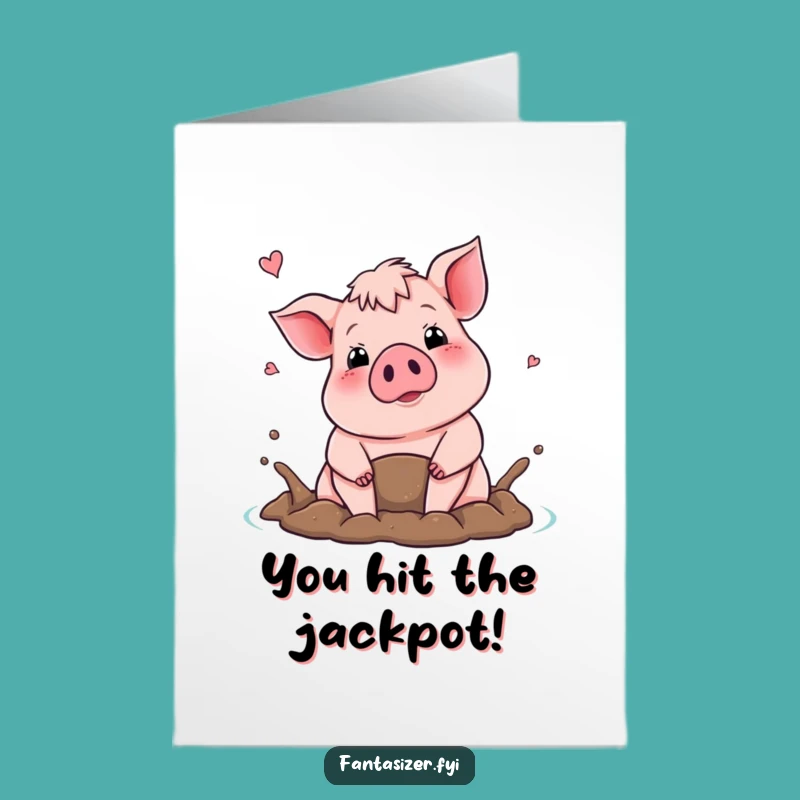 Free Printable Muddy Pig Congrats Card - Funny Downloadable Gift