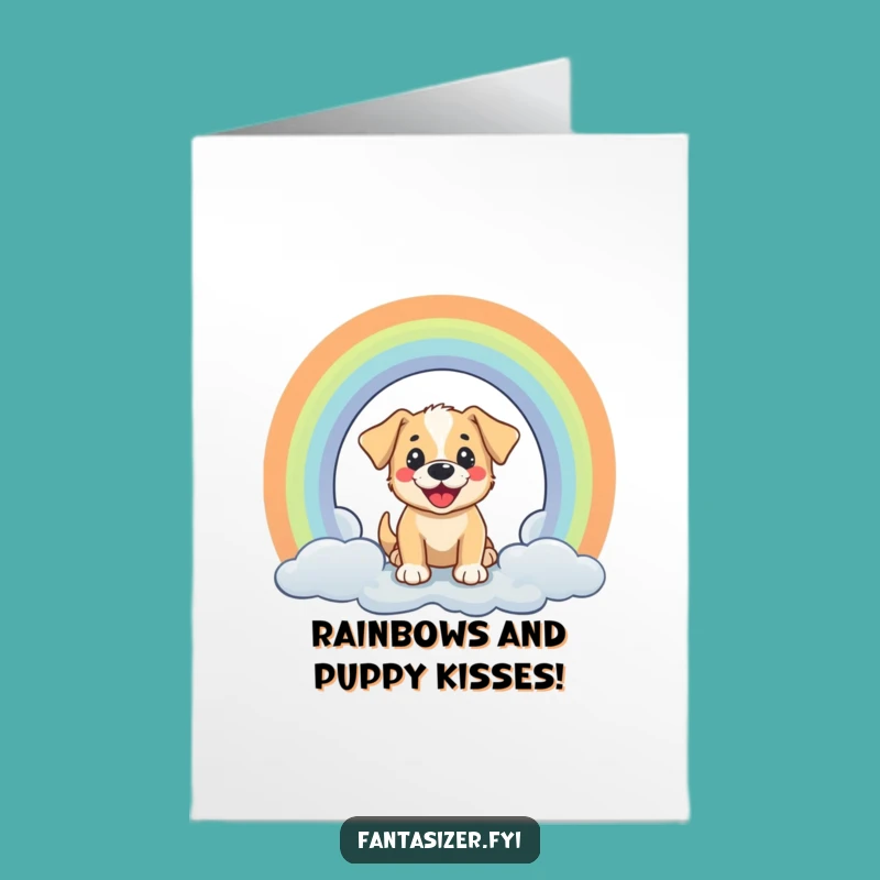Free Printable Puppy Rainbow Congratulations Card - Joyful Downloadable Gift
